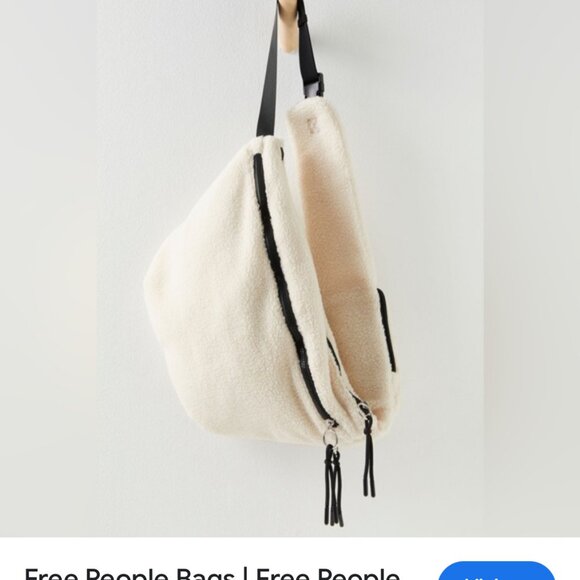 new FREE PEOPLE FP MOVEMENT overachiever sherpa sling bag coconut - Picture 1 of 2